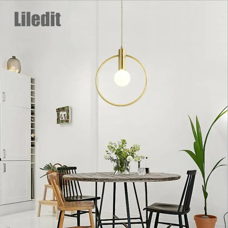 Metal LED Pendant Light: Modern Minimalist Hanging Lamp for Stylish Home Decor