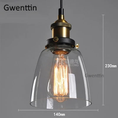 Industrial Glass Pendant Light for Modern Home Decor