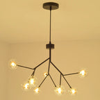 Heracleum Firefly Glass Ball Chandelier: Gold Luxury Lighting for Dining Kitchen Staircase