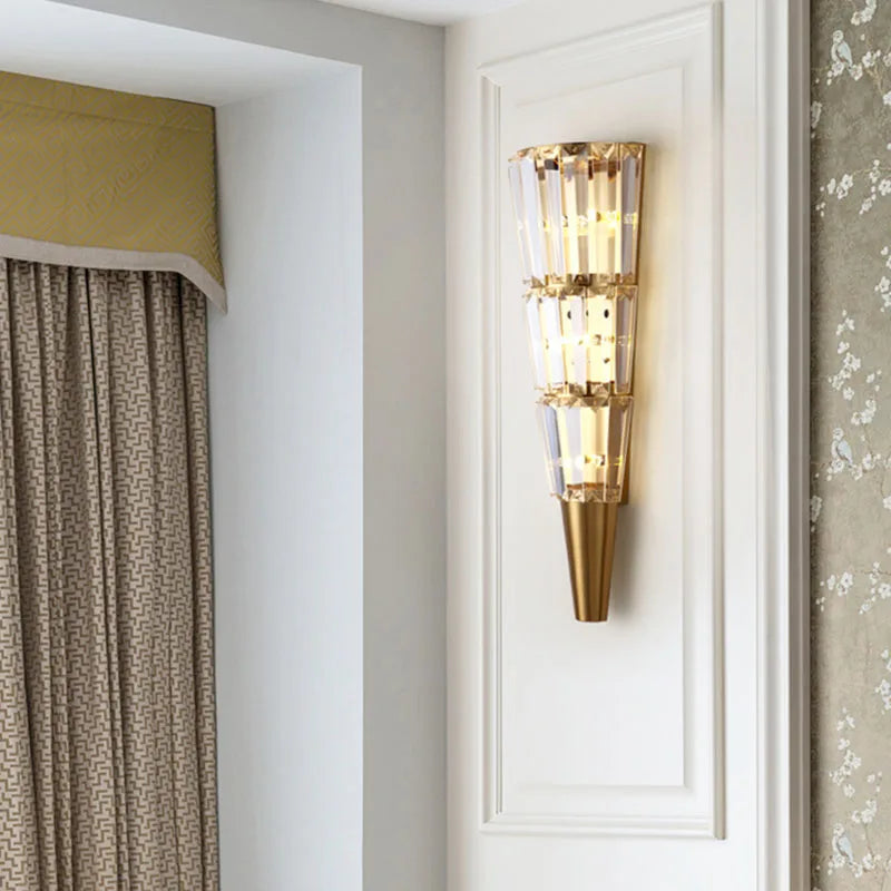 Crystal Torch Wall Lamp: Modern Light Luxury for Living Room, Bedroom, Study, Restaurant.