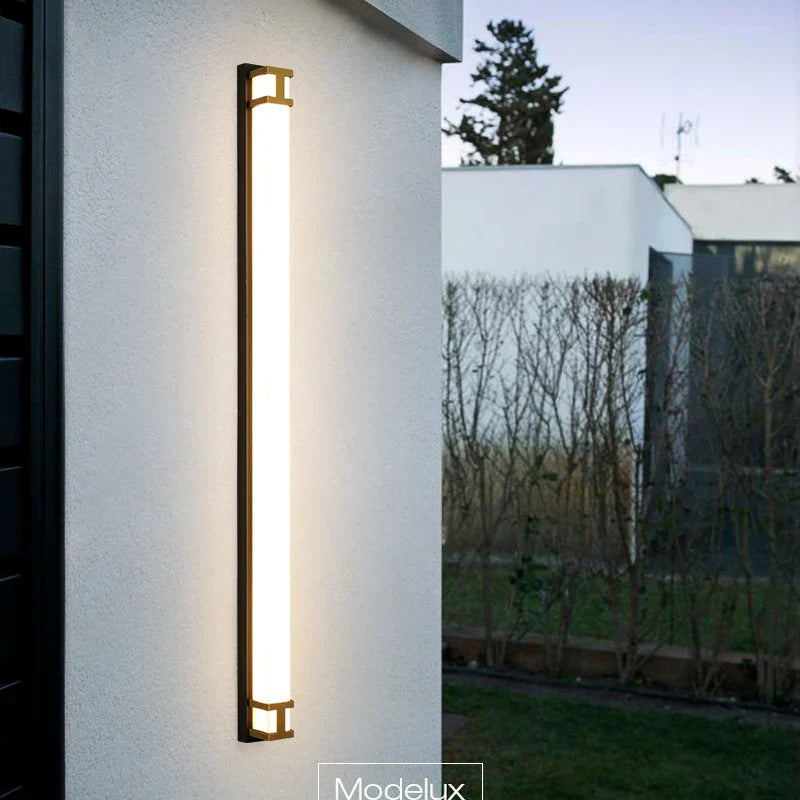 Outdoor Wall Lamp: Waterproof LED Garden Sconce Light in Gold/Black