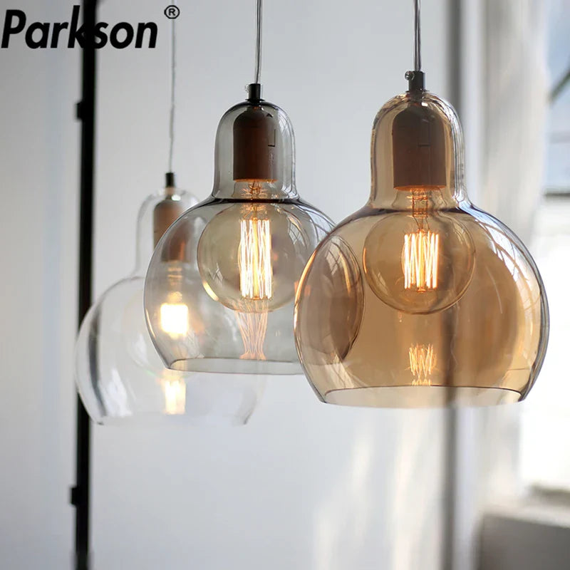 Glass Pendant Light: Modern Nordic E27 LED Hanging Lamp for Indoor Decoration