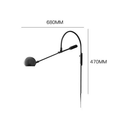 Rotatable G9 Bedside Lamp Living Room Wall Sconce - Gold/Black Arm