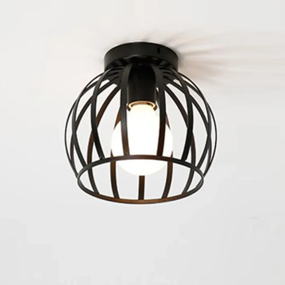 Minimal Nordic Iron E27 Ceiling Light: Modern Luminaria for Kitchen & Living Room
