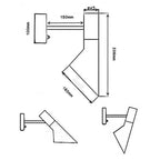 Swing Head Wall Lamp White Black Postmodern Design Bedside Reading Light E27