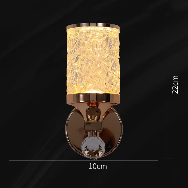 Modern Gold LED Wall Lamp for Living Room Bedroom, Minimalist Luxury Design