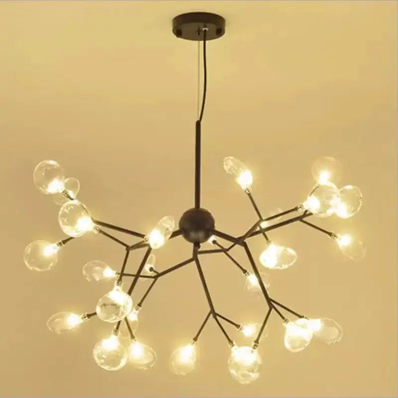 Heracleum Firefly Glass Ball Chandelier: Gold Luxury Lighting for Dining Kitchen Staircase