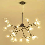 Heracleum Firefly Glass Ball Chandelier: Gold Luxury Lighting for Dining Kitchen Staircase