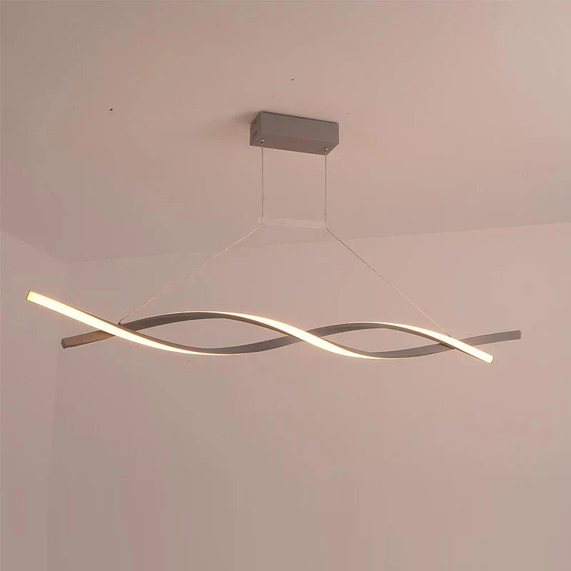 Modern Aluminum Pendant Chandelier in Black/Gold/White for Office Dining Room Decor