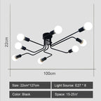 Modern Rod Iron Sputnik Chandelier Vintage Ceiling Lamp for Home Lighting