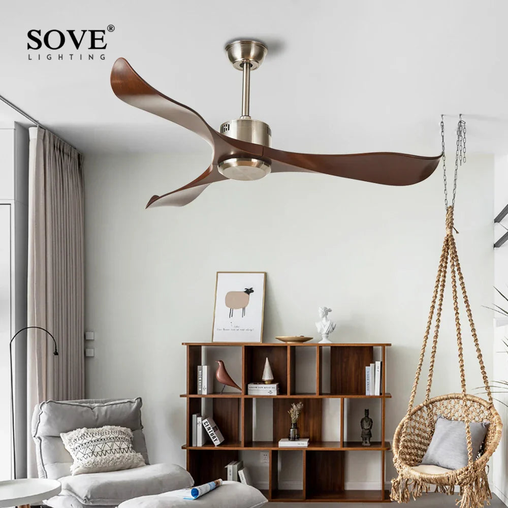 52" DC Remote Control Plastic Blade Ceiling Fan (No Lights)