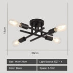 Modern Rod Iron Sputnik Chandelier Vintage Ceiling Lamp for Home Lighting
