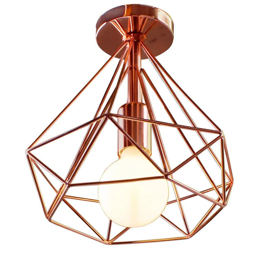 Industrial LED Pendant Light Vintage Loft Cage Hanging Lamp for Home Decor