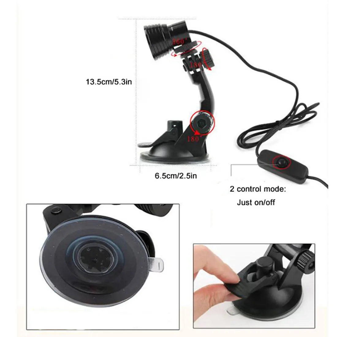 LED Book Light Black Silver Clip-On Desk Lamp Flexible Reading Lamp