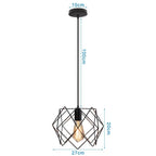 Vintage Industrial Chandelier Lamp, Black Iron Pendant Light for Kitchen Bedroom