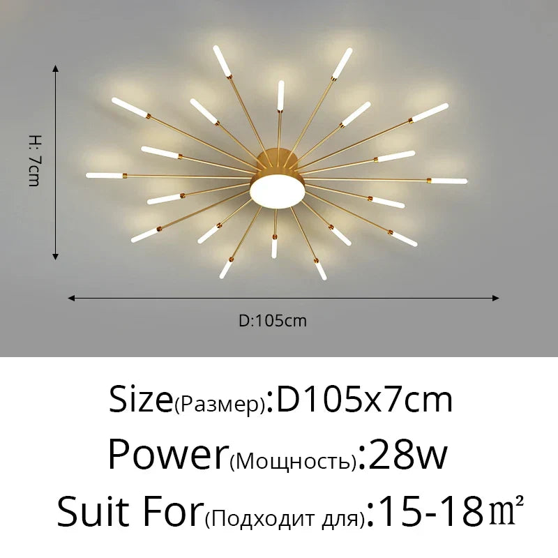 Modern Led Chandelier Fixture for Living Room Bedroom, Creative Ceiling Lamp