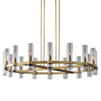 Glass Chandelier Pendant Lamp with E14 LED, Chrome Finish, Retro Design