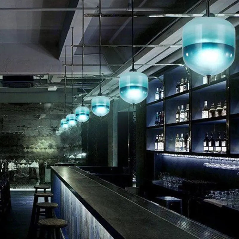 Nordic Art Venice Flow Lake Blue Glass Chandelier