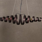 Spiral Metal Pendant Light: Retro Rustic Kitchen Ceiling Suspension Bar Lamp