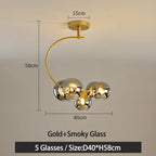 MDWELL G9 Pendant Light: Black/Gold Nordic Style Kitchen & Bedroom Hanging Lamp