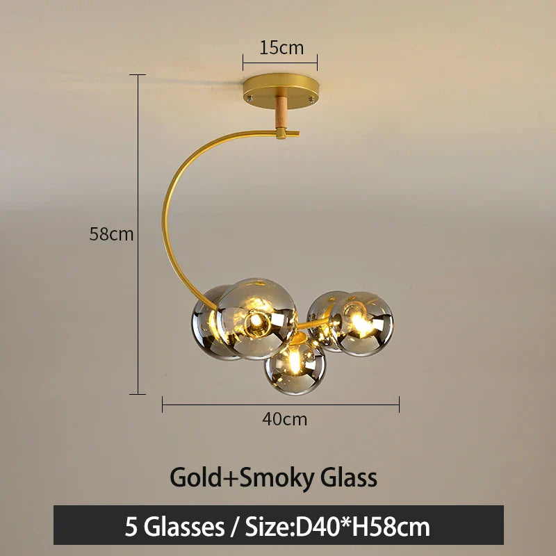 MDWELL G9 Pendant Light: Black/Gold Nordic Style Kitchen & Bedroom Hanging Lamp