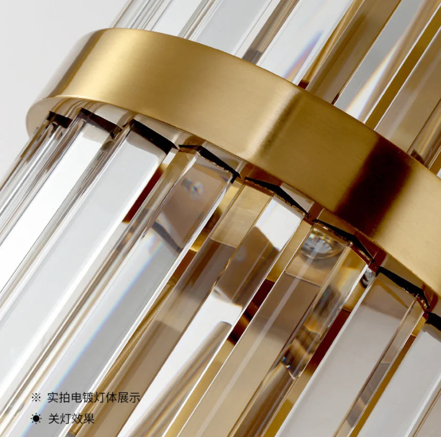 Luxury Crystal Wall Lamp for Living Room & Bedroom - Gold Sconce Light