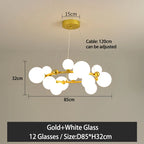 Nordic Glass Ball Pendant Light Gold/Black Dining Living Room Decor Afralia™
