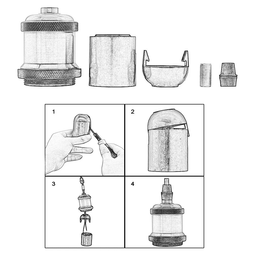 Vintage Edison E27 Pendant Light Socket Industrial Lamp Holder Fitting