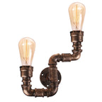 Water Pipe Wall Light Retro Iron Multi Lights E27 Vintage Industrial Loft