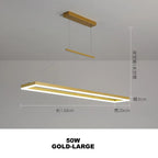 Gold Aluminum LED Chandelier Acrylic Deco Design for Bedroom Kitchen Island