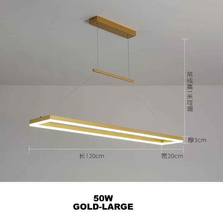 Gold Aluminum LED Chandelier Acrylic Deco Design for Bedroom Kitchen Island