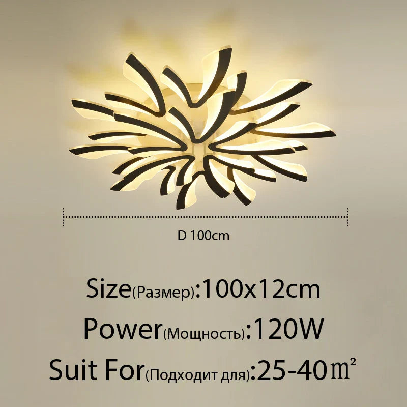 Modern LED Ceiling Chandelier for Home Living Room Bedroom Dining, Remote Control Lighting Fixtures