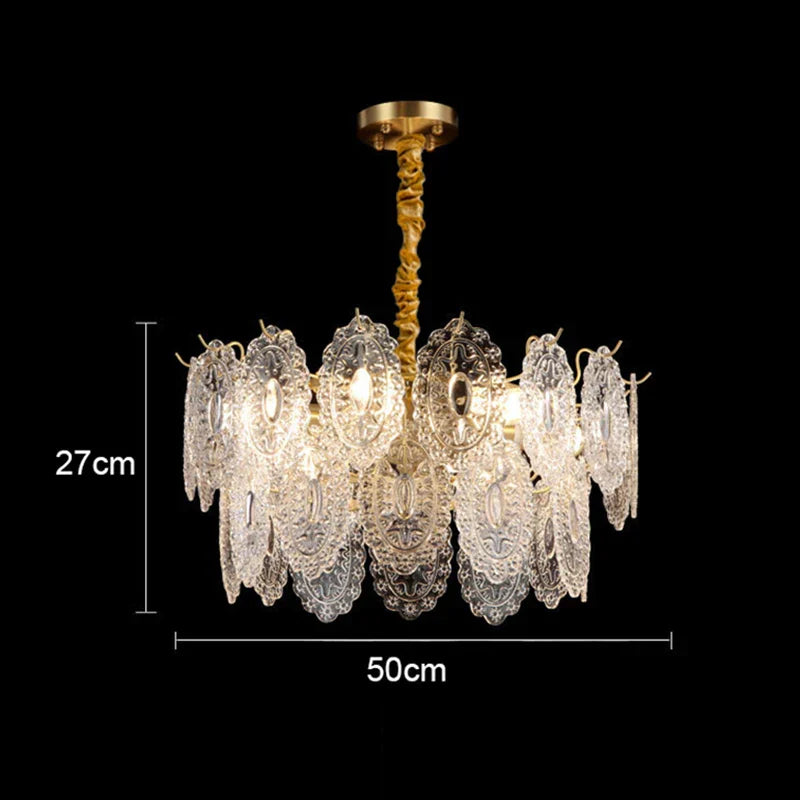 Luxury French Glass Flower Chandelier by - Vintage Nostalgic Modern Design