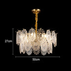 Luxury French Glass Flower Chandelier by - Vintage Nostalgic Modern Design