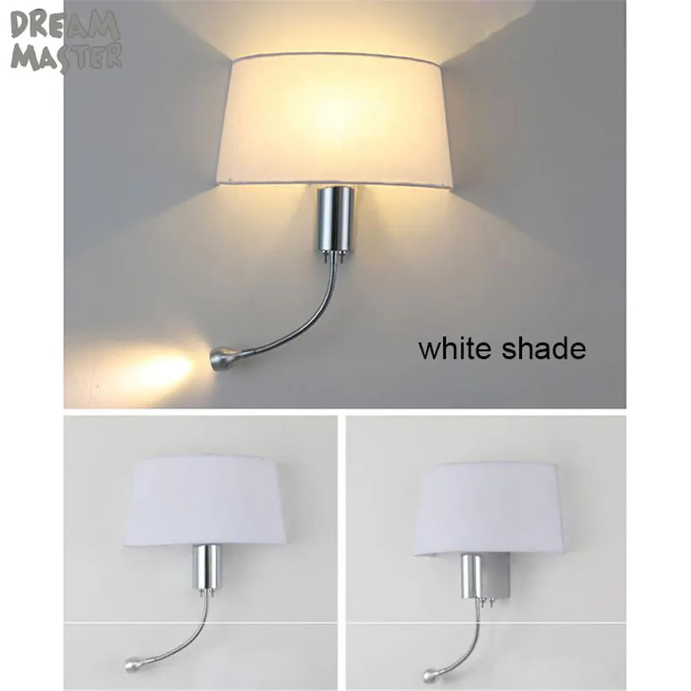 LED Industrial Gooseneck Wall Sconce for Bedroom Reading and Hotel