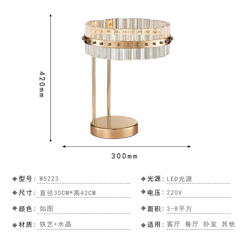 Crystal Table Lamp: Nordic Light Luxury Design for Bedroom Bedside