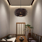 Rattan Wicker Bird Nest Chandelier - Modern Handmade Suspension Lighting