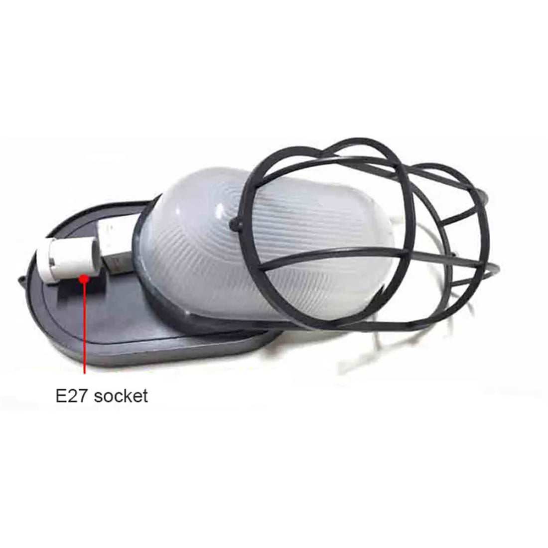 Black Bulkhead Wall Lantern Exterior Wall Light - Security Sconce for Porch & Patio