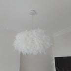 Modern LED Feather Pendant Lights for Bedroom Decor and Restaurant Hanging Lamps.