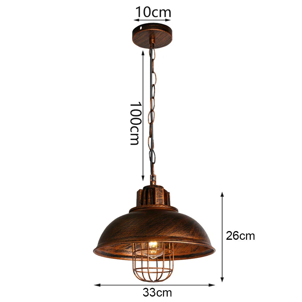 Loft Pendant Light Iron Chanderlier LED E27 Bar Living Room Decor