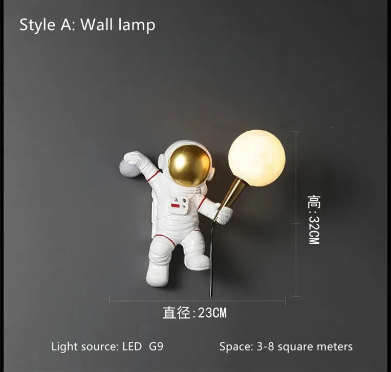 Astronaut LED Table Lamp: Modern Resin Desk Light for Kids Room, Space-themed Decor