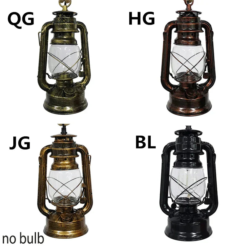 Vintage Rope Pendant Light Industrial Loft Bar Lamp