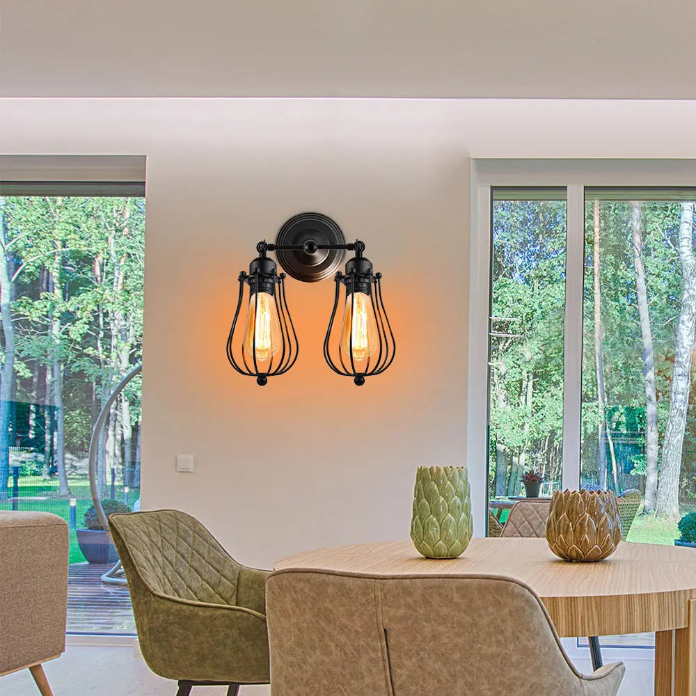 Modern Vintage Wall Lights Adjustable Bedside Sconce Lamps