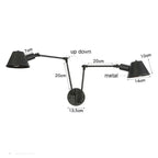Double Swing Arm Wall Lights Bedside Sconce E27 Lighting Decor