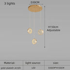 Modern Golden Round Acrylic Stair Chandelier by - Elegant Designer Lighting for Home