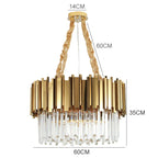 Gold Metal Crystal Chandelier Pendant with G9 Led Bulb