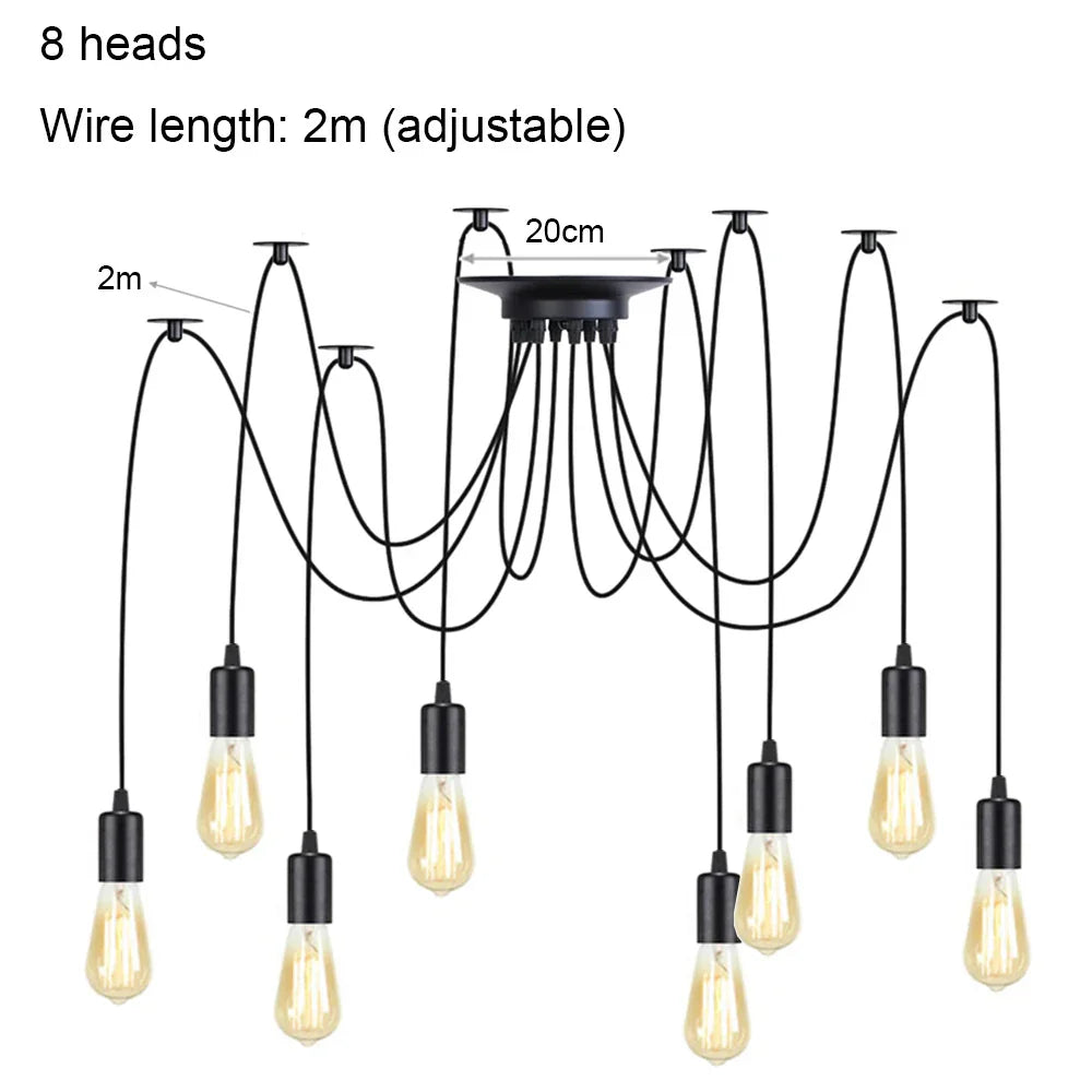 Vintage Industrial Spider Chandelier Ceiling Pendant Light - DIY Art Suspension Decor