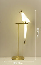 Origami Crane Perch Gold Floor Lamp - Creative Acrylic Design for Home Decor