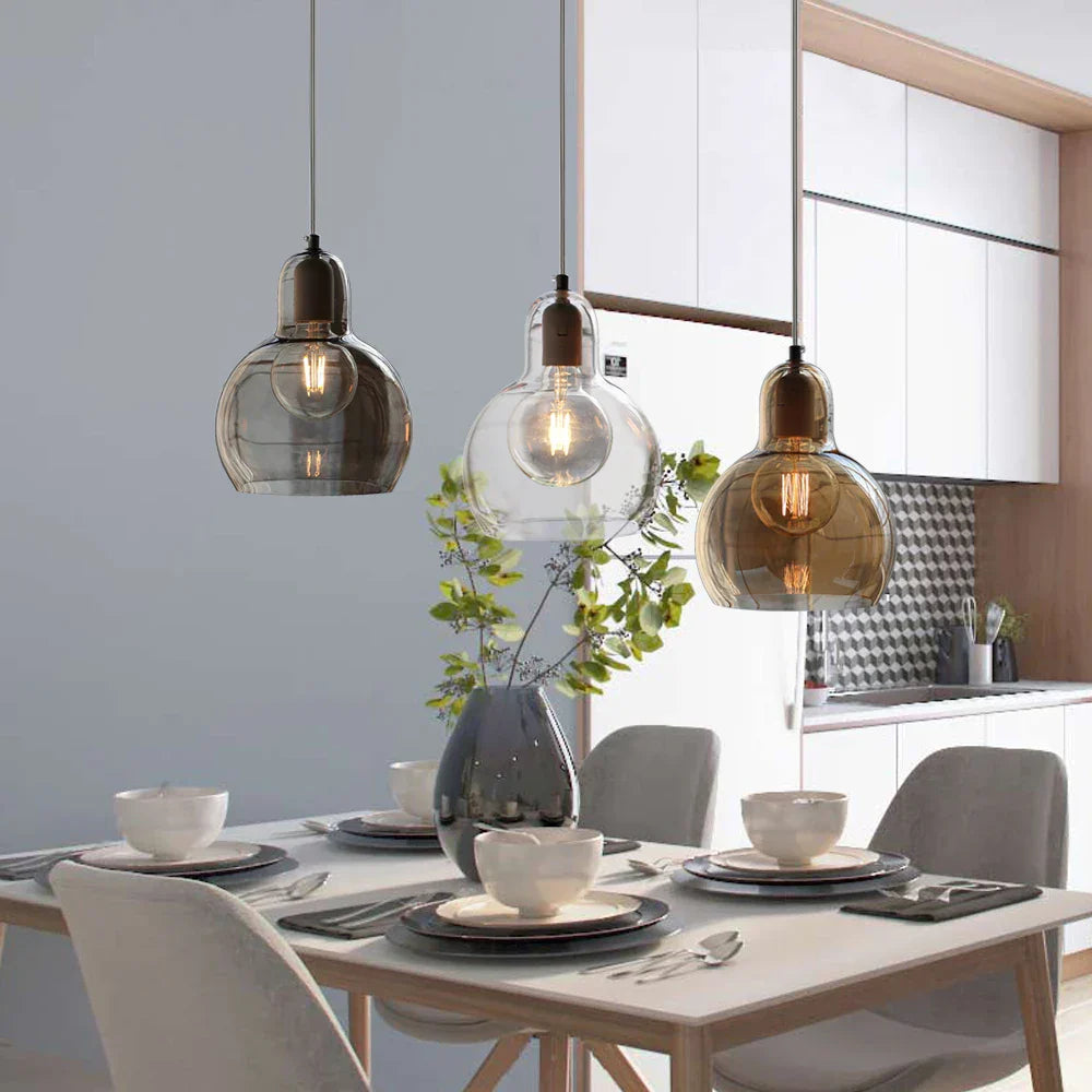 Glass Pendant Light: Modern Nordic E27 LED Hanging Lamp for Indoor Decoration