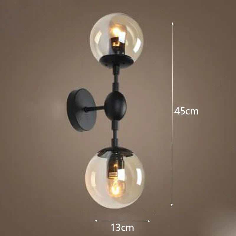 Glass Beans Wall Lamp Sconces LED Light Fixture for Home Deco Bedroom Hallway